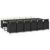 vidaXL 13-delige Tuinset met kussens poly rattan zwart