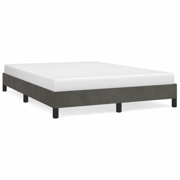 vidaXL Bedframe zonder matras 140x200 cm fluweel donkergrijs