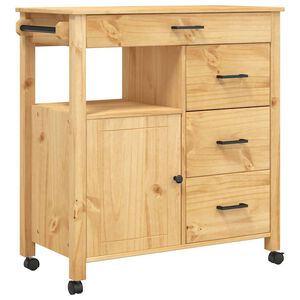 vidaXL Keukentrolley MONZA 84x40x88,5 cm massief grenenhout