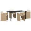 vidaXL Tuin eettafelset 5 st Beige poly rattan