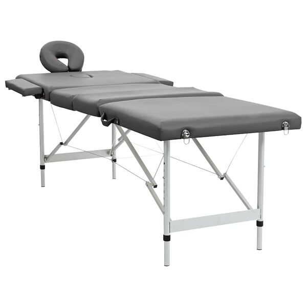 vidaXL Massagetafel met 4 zones 186x68 cm aluminium frame antraciet