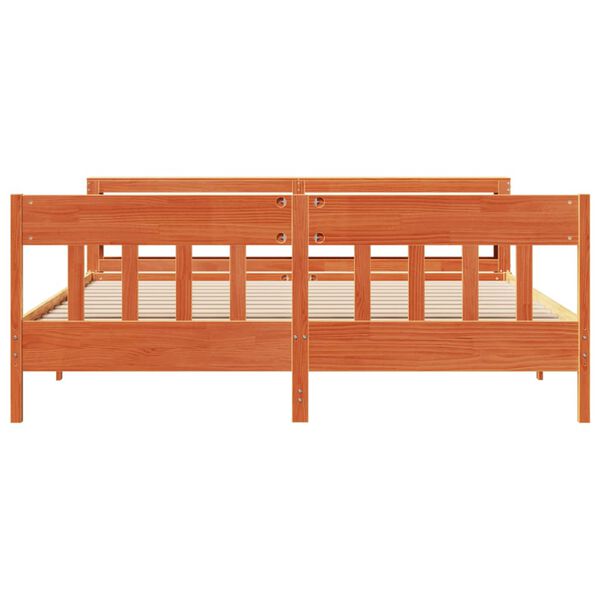 vidaXL Bedframe zonder matras massief grenenhout wasbruin 180x200 cm
