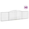 vidaXL Schanskorven 8 st gewelfd 400x30x100/120 cm ijzer