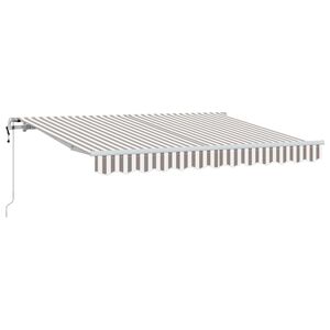 vidaXL Uitschuifbare luifel Lichtgrijs en wit. 4 &times; 3 m