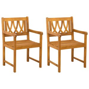 vidaXL Tuinstoelen 2 pcs Naturel Massief Acaciahout