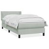 vidaXL Boxspring met matras fluweel lichtgrijs 80x210 cm