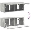 vidaXL TV Wandkast Set Wandgemonteerd 4 pcs Beton Grijs Bewerkt hout