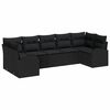 vidaXL Tuin Sofa Set 7 st 7-zits Zwart poly rattan