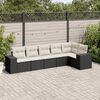 vidaXL 6-delige Loungeset met kussens poly rattan zwart