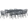 vidaXL Tuin eettafelset 9 pcs Grijs poly rattan