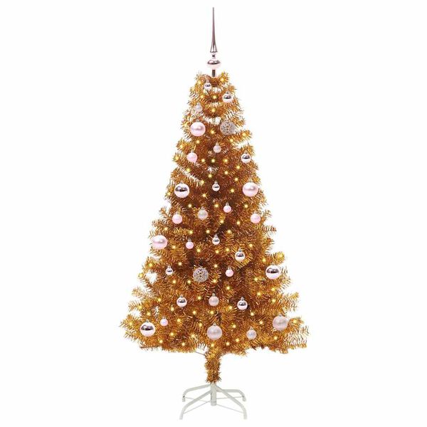 vidaXL Kerstboom met 150 LED met standaard Goud 150 cm PET
