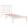 vidaXL Bedframe massief hout wit 75x190 cm