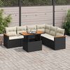 vidaXL 7-delige Loungeset met kussens poly rattan acacia zwart