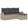 vidaXL Tuin Sofa Set 4 st Lichtgrijs poly rattan