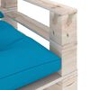 vidaXL Tuinbank met blauwe kussens pallet grenenhout
