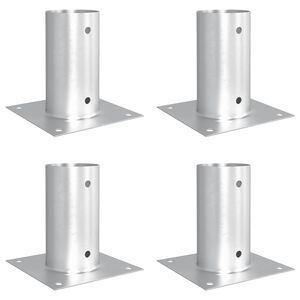 vidaXL Ronde grondanker 4 pcs Zilverkleurig 15 x 15 x 15 cm Metaal