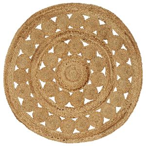 vidaXL Vloerkleden Naturel &Oslash; 90 cm Jute