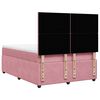 vidaXL Boxspring met matras fluweel roze 140x200 cm