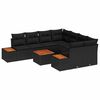 vidaXL Tuin Sofa Set met kussen met opslag 9 pcs Zwart Poly riet