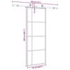 vidaXL Schuifdeur met beslagset 76x205 cm ESG glas zwart