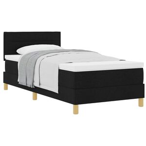 vidaXL Boxspringbed met kussen met hoofdeinde Zwart 80 x 200 cm Stof