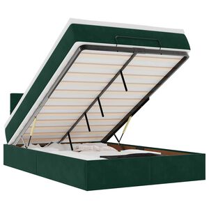 vidaXL Bed poef met matras 120x190 cm fluweel donkergroen