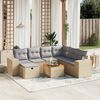vidaXL 8-delige Loungeset met kussens poly rattan gemengd beige