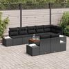 vidaXL Tuinbankenset met kussen 9 pcs Zwart poly rattan