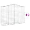 vidaXL Schanskorven 5 st gewelfd 200x50x140/160 cm ijzer