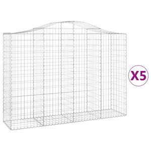 vidaXL Schanskorven 5 st gewelfd 200x50x140/160 cm ijzer