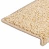 vidaXL Trapmatten 15 st 65x21x4 cm cr&egrave;me met rechthoekige rand