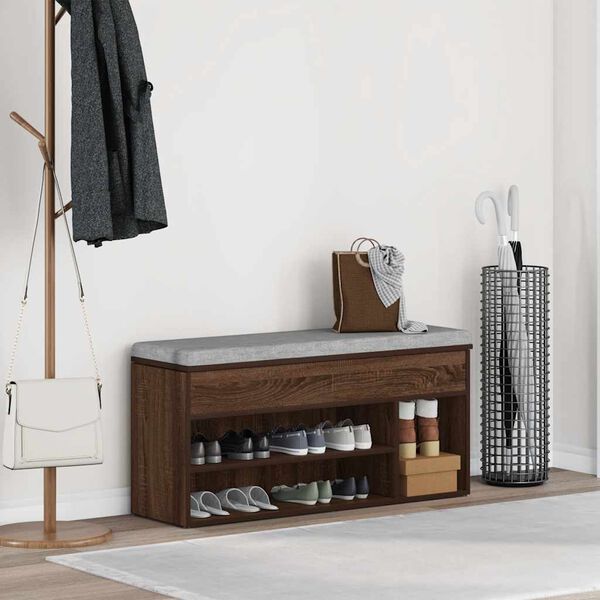 vidaXL Schoenenbank 102x30,5x45 cm bewerkt hout sonoma eikenkleurig