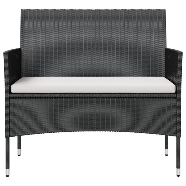 vidaXL 8-delige Loungeset met kussens poly rattan zwart