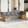 vidaXL 7-delige Loungeset met kussens poly rattan beige