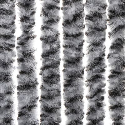 vidaXL Vliegengordijn 56x185 cm chenille grijs en zwart-wit