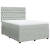 vidaXL Boxspring met matras fluweel lichtgrijs 160x200 cm