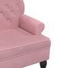 vidaXL Bankje met rugleuning 119,5x64,5x75 cm fluweel roze