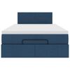 vidaXL Bed poef met matras en LED's 120x200 cm stof blauw