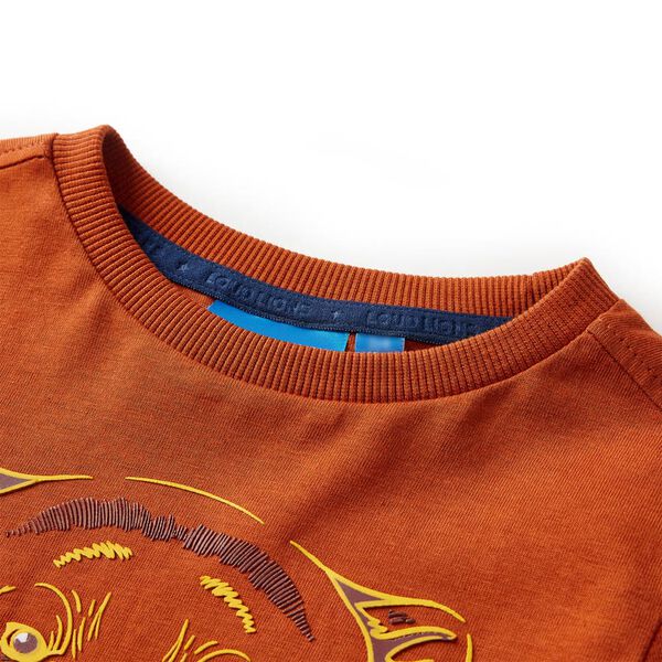 Kindershirt met lange mouwen 92 lichtroestkleurig
