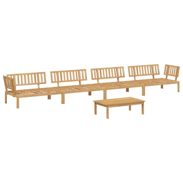 vidaXL Bankstel met kussen Effen 5 pcs Taupe Massief Acaciahout