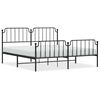 vidaXL Bedframe met hoofd- en voeteneinde metaal zwart 183x213 cm