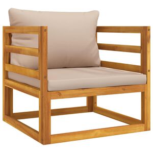 vidaXL Tuinstoel met kussens massief acaciahout taupe