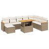 vidaXL 9-delige Loungeset met kussens poly rattan beige