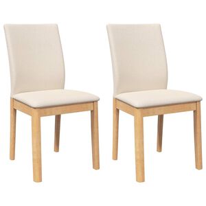 vidaXL Eetkamerstoelen met kussens 2 st massief hout rubber