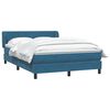 vidaXL Boxspring met matras fluweel donkerblauw 140x220 cm