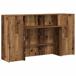 vidaXL Receptiebalie 180x50x103,5 cm bewerkt hout oud houtkleurig