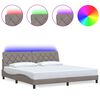 vidaXL Bedframe met LED zonder matras 200x200 cm stof taupe