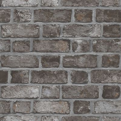 Noordwand Behang Homestyle Brick Wall zwart en grijs