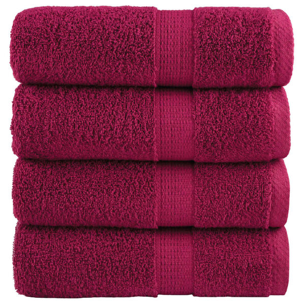 vidaXL Premium washandjes SOLUND 4 stuks Bordeaux 30x30 cm 600 g/m&sup2;