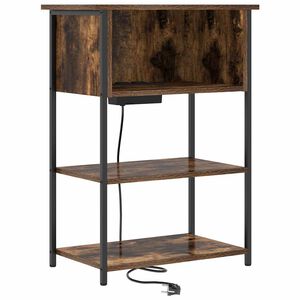 vidaXL Nachtkastje Gerookt eiken 55 x 31 x 76 cm Bewerkt hout